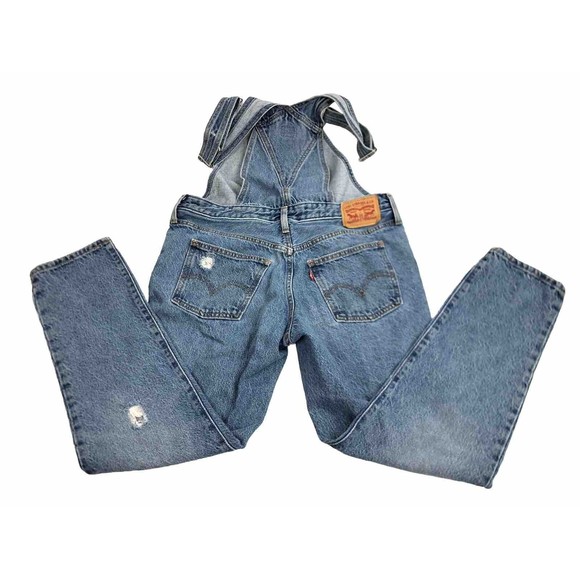 Vintage Levi’s womens denim overalls Bibs size Small light blue denim wash - Picture 5 of 10
